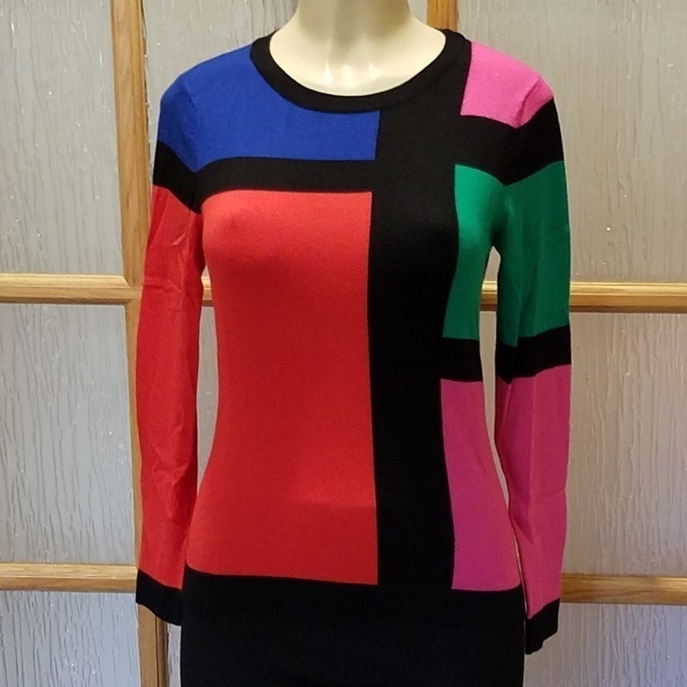 J'ENVIE Colorful Viscose /Spandex Sweater